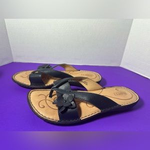 EC Born Leather Floral Strappy Sandals